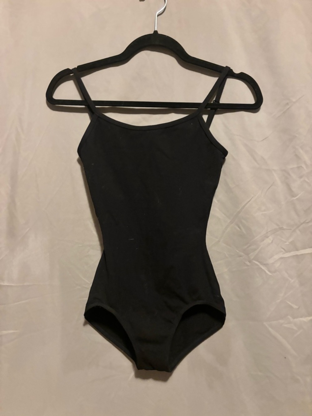Black womens One-Piece Leotard - Classic Spaghetti Strap